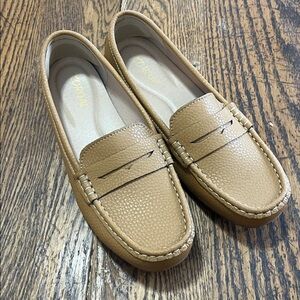 Koral Light Brown  leather Loafers shoes